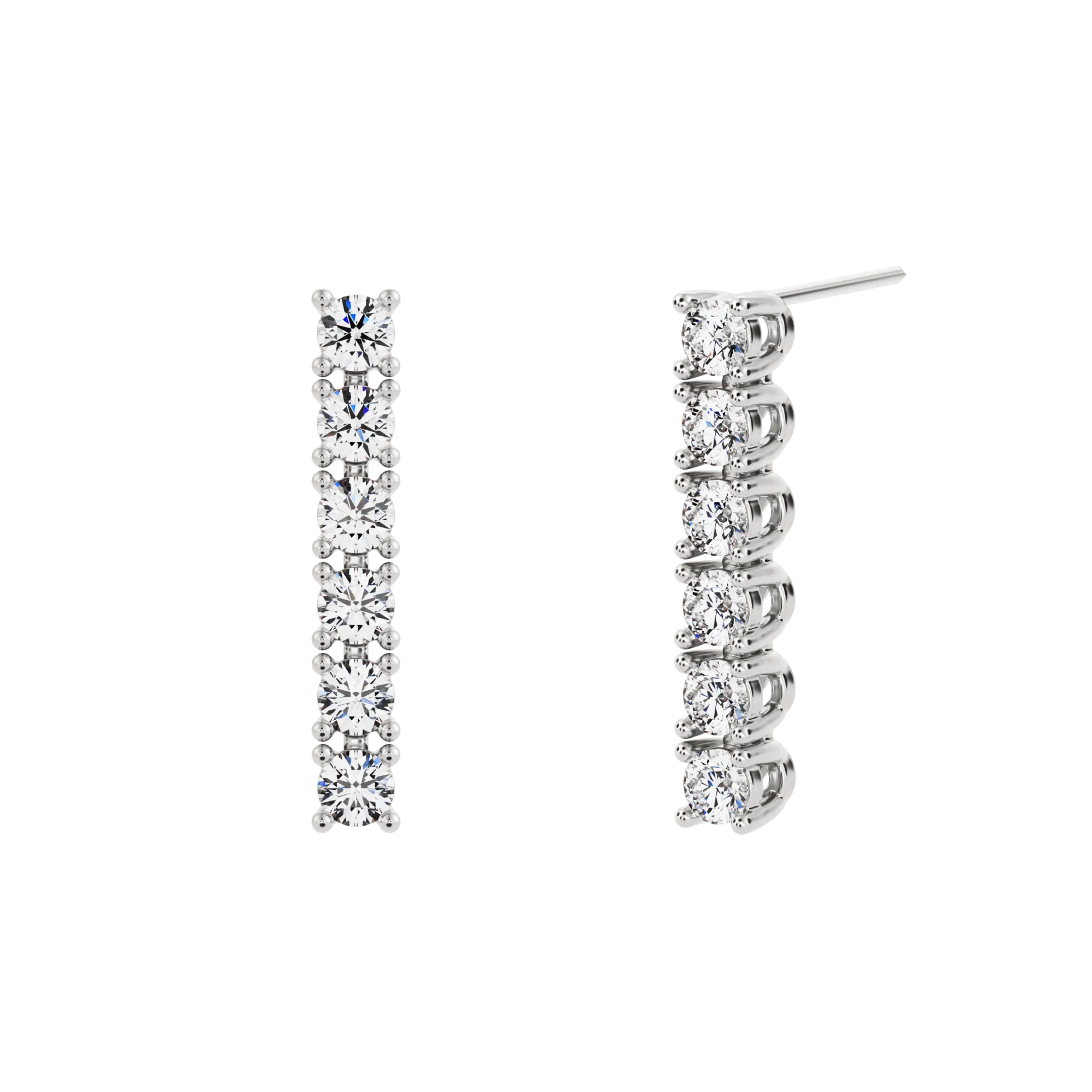 Pendientes Riviere Sumin de diamantes creados (2,4mm de ⌀)