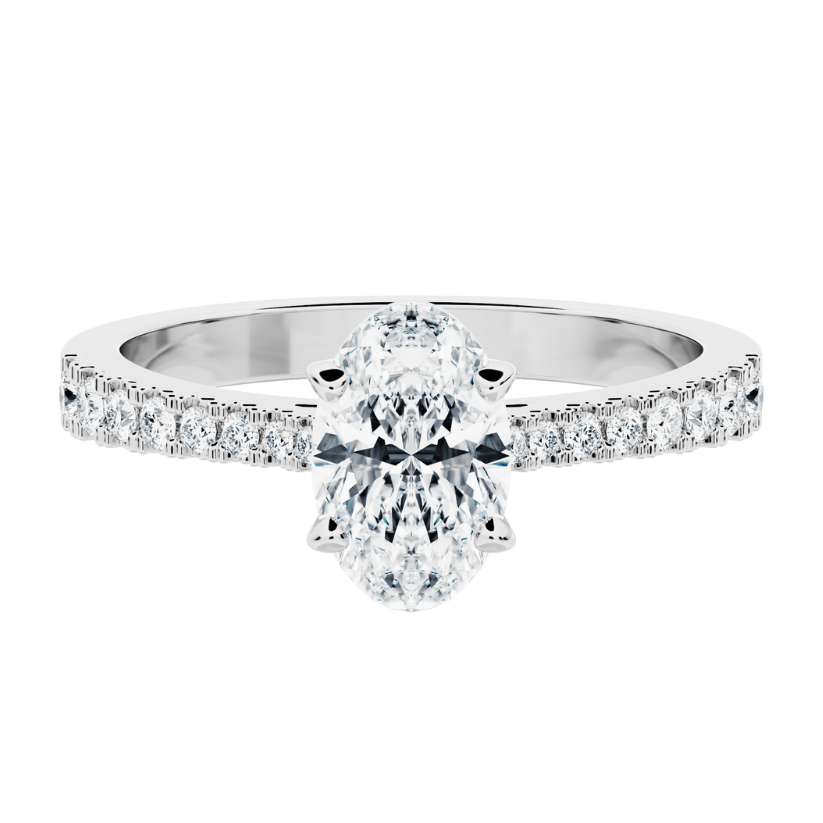 Anillo de Compromiso Adamas con diamante creado Central Oval