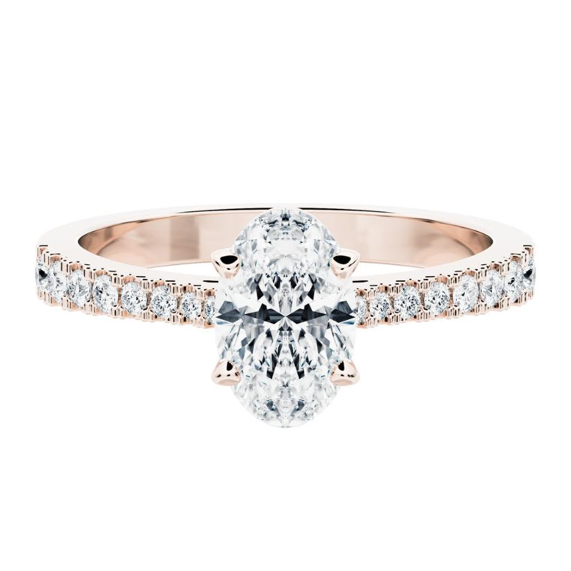 Anillo de Compromiso Adamas con diamante creado Central Oval