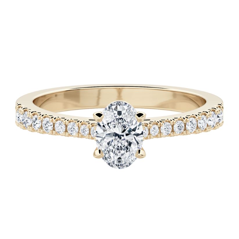 Anillo de Compromiso Adamas con diamante creado Central Oval