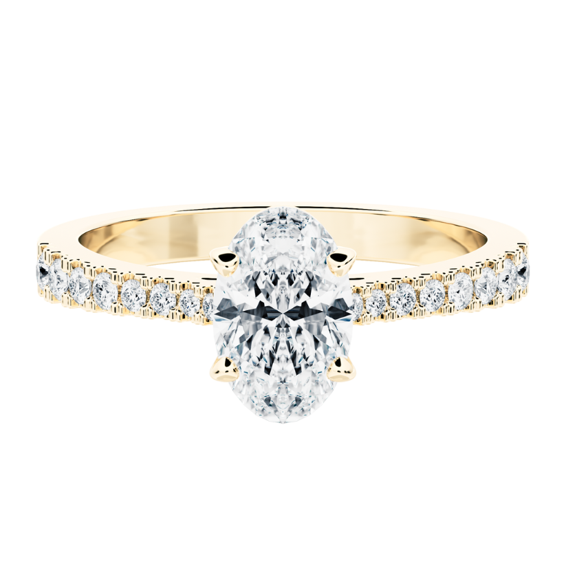 Anillo de Compromiso Adamas con diamante creado Central Oval