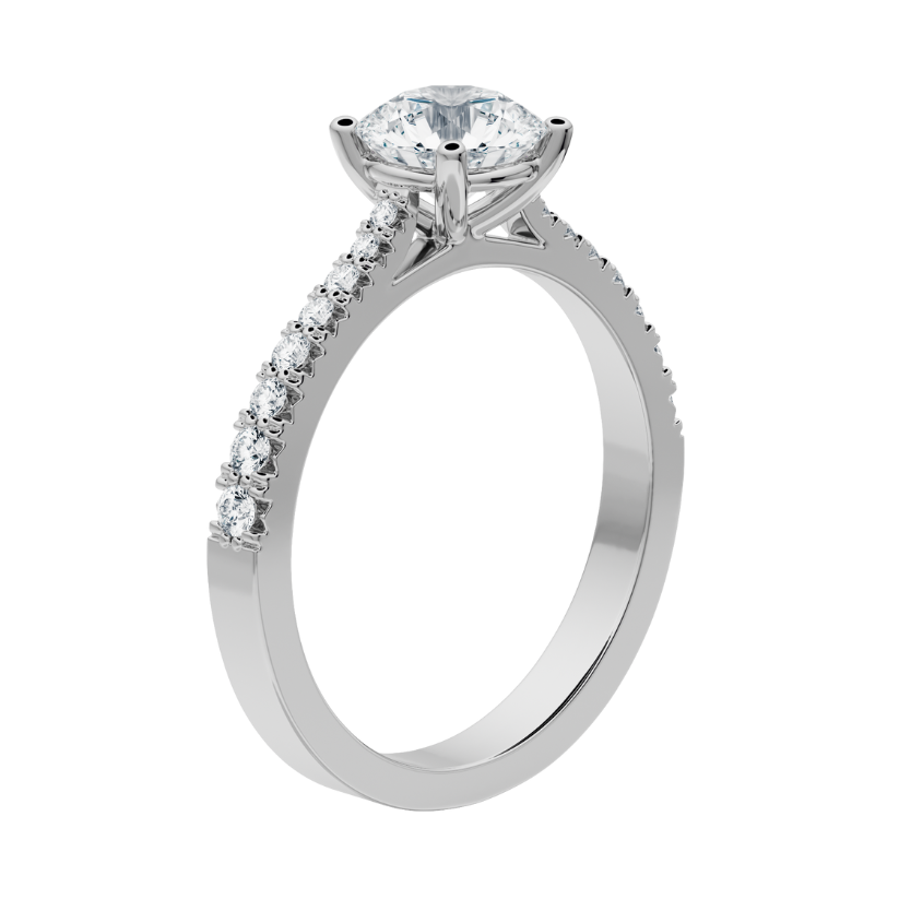 Adamas Engagement Ring with Created Diamonds