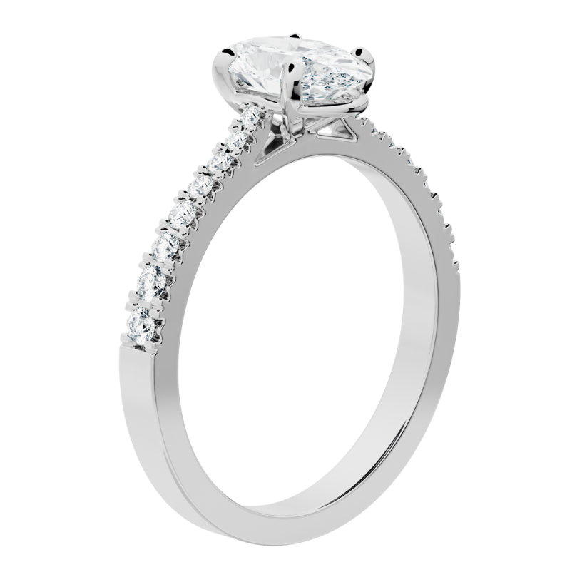 Anillo de Compromiso Adamas con diamante creado Central Oval