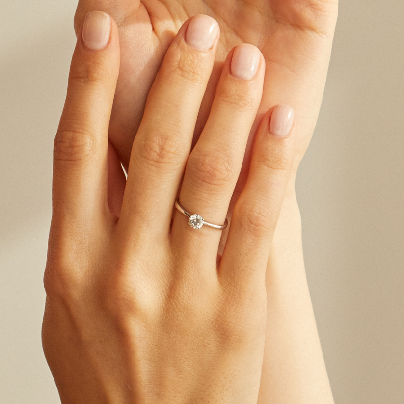 Alaska Solitaire Ring with Lab Diamond