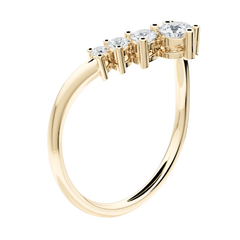 Anillo Altair con Diamantes Creados