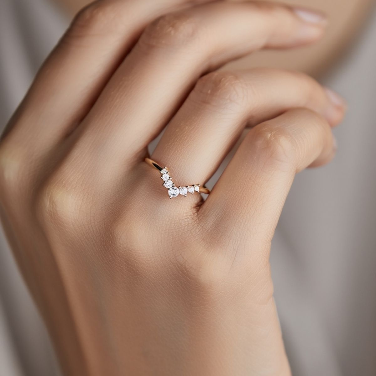 Anillo Altair con Diamantes Creados