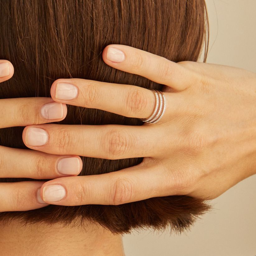 Bague Pavée Apoidea avec Diamants Créés