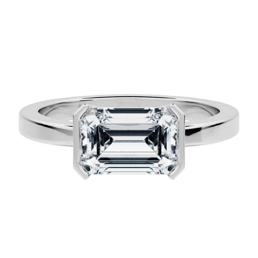Polar Solitaire Engagement Ring with Created Diamond