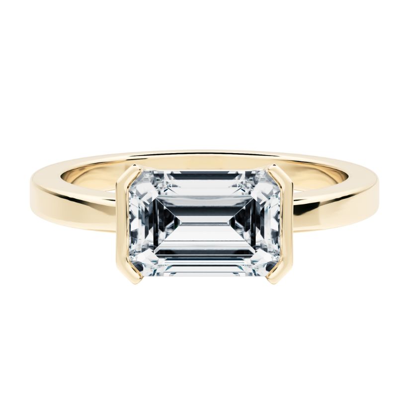 Polar Solitaire Engagement Ring with Created Diamond