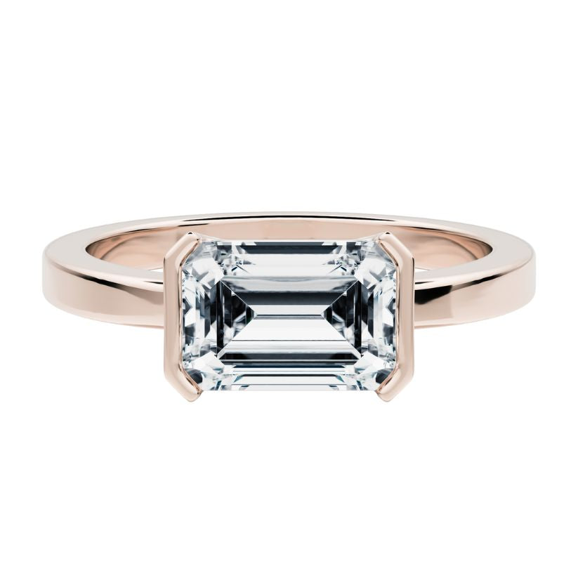 Polar Solitaire Engagement Ring with Created Diamond