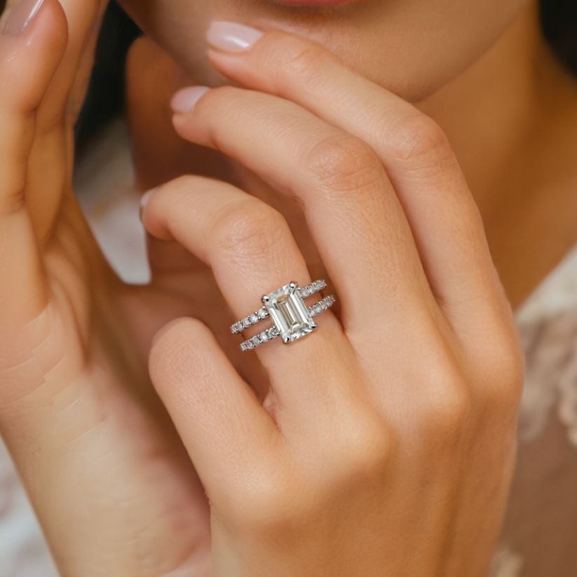 Diana Engagement Ring with Radiant Lab Center Diamond