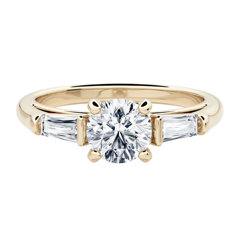 Cycad Engagement Ring with Created Diamonds