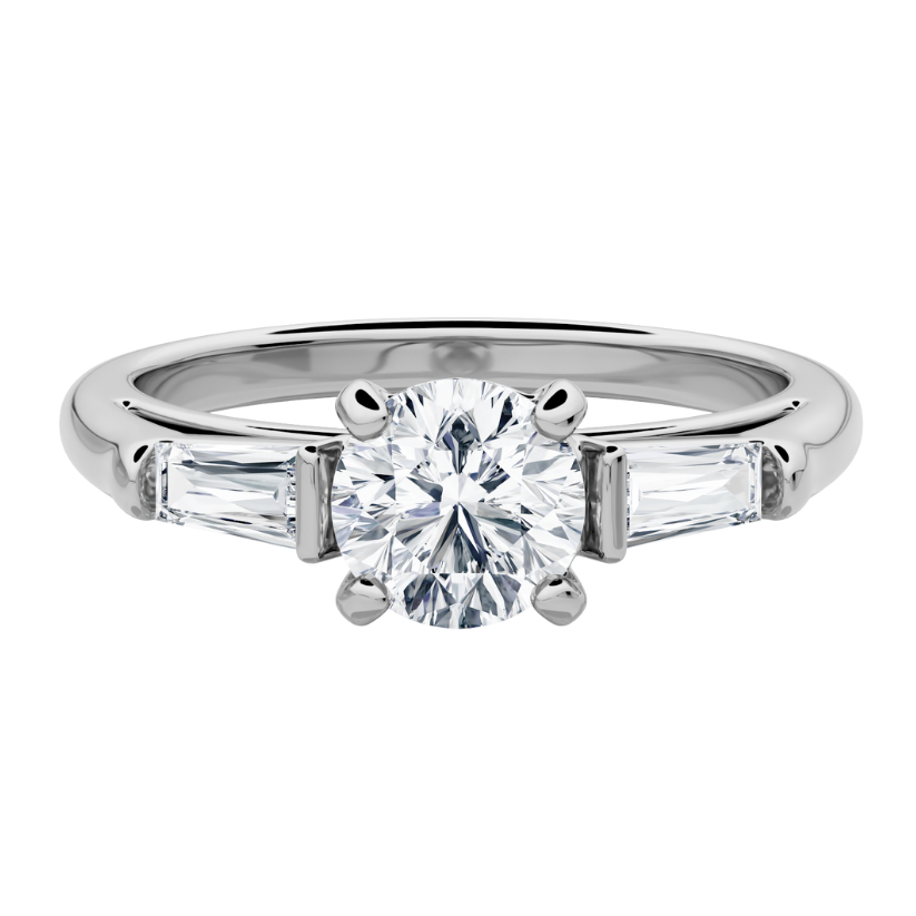 Cycad Engagement Ring with Created Diamonds