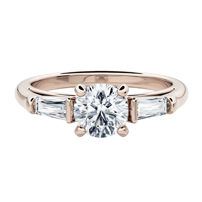 Cycad Engagement Ring with Created Diamonds