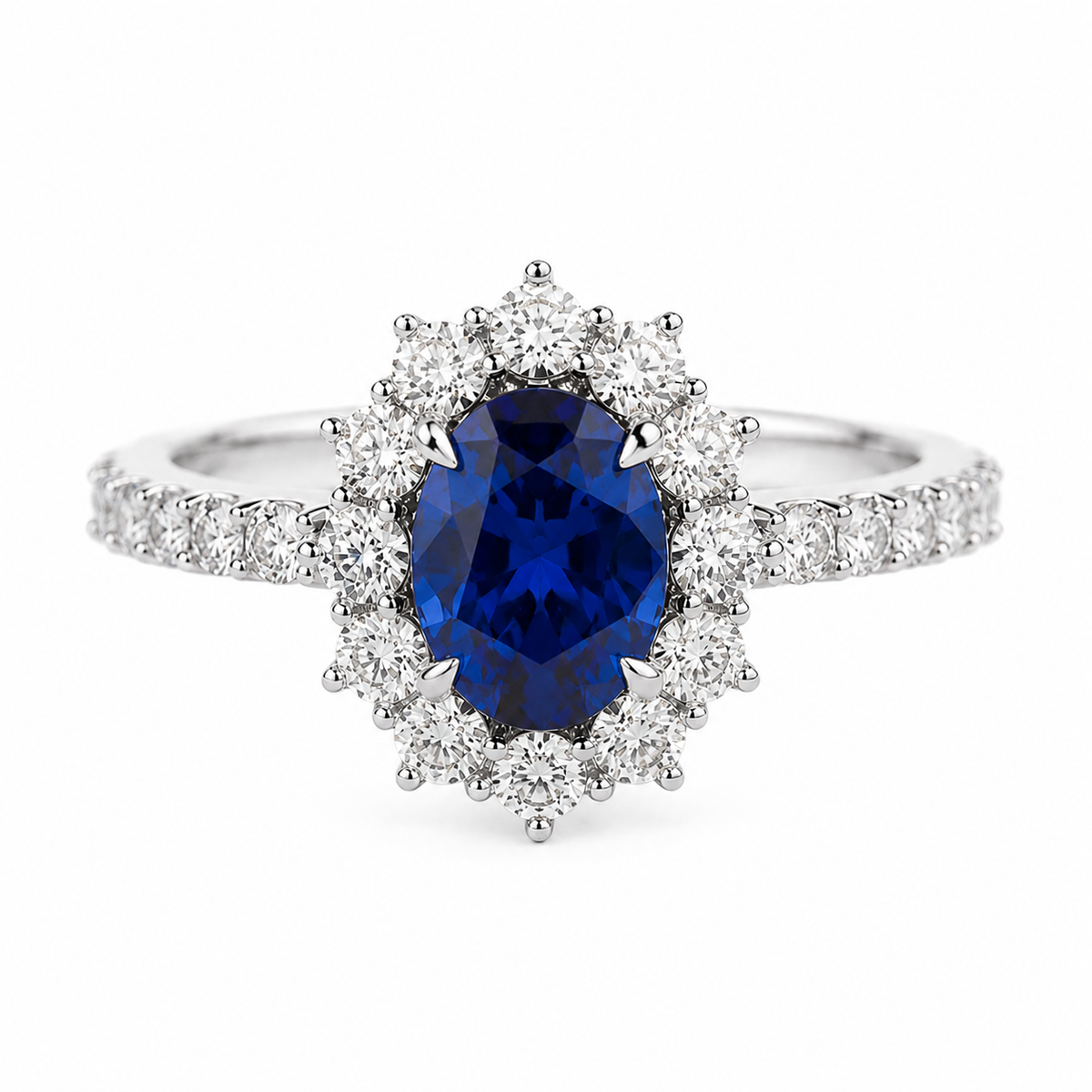 Anillo de compromiso Acompañado Kate Zafiro con Diamantes creados