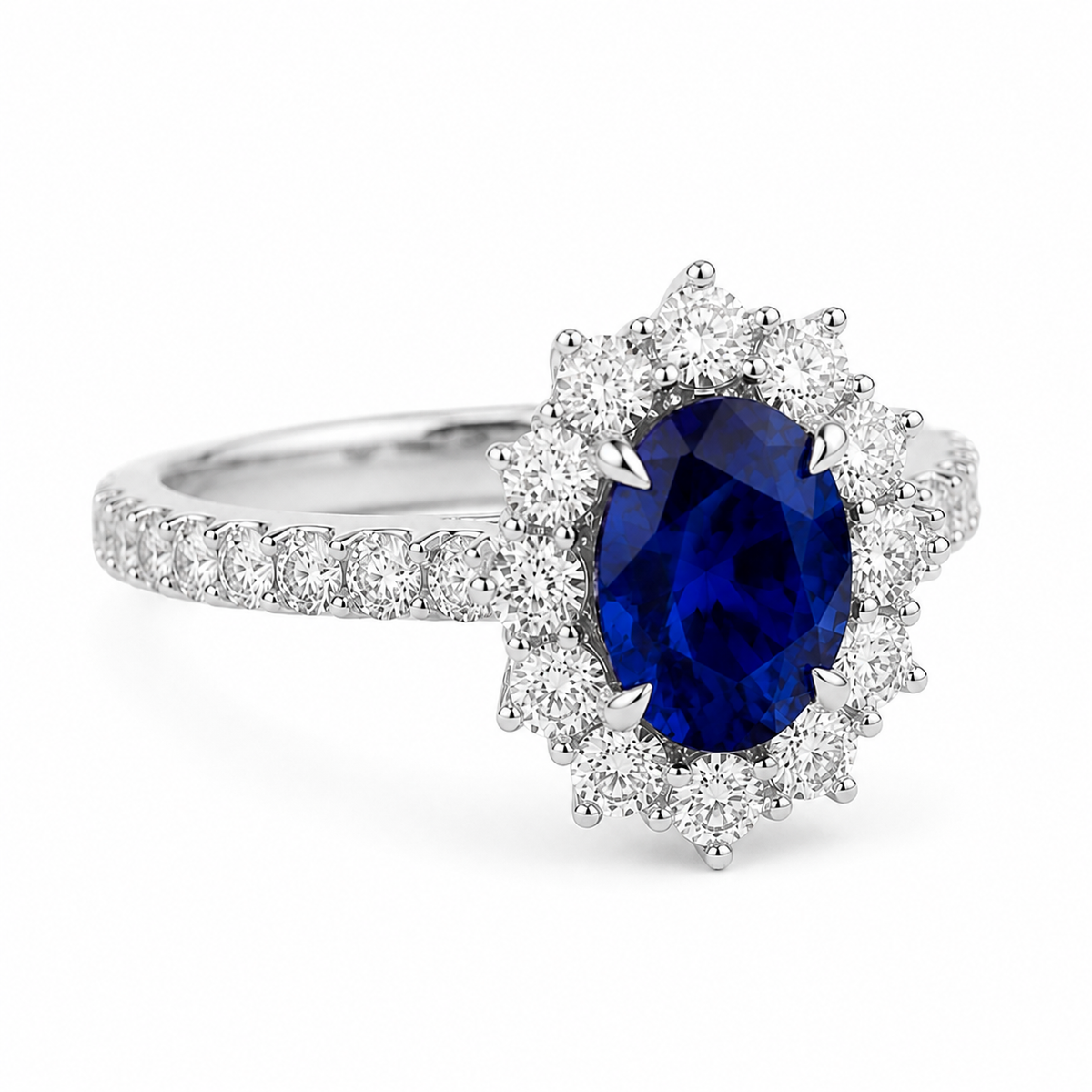 Anillo de compromiso Acompañado Kate Zafiro con Diamantes creados