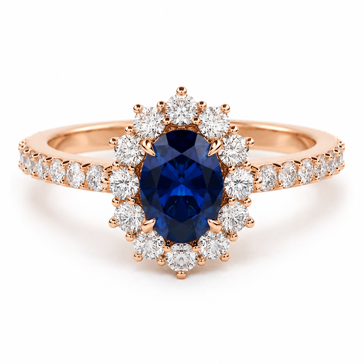 Anillo de compromiso Acompañado Kate Zafiro con Diamantes creados