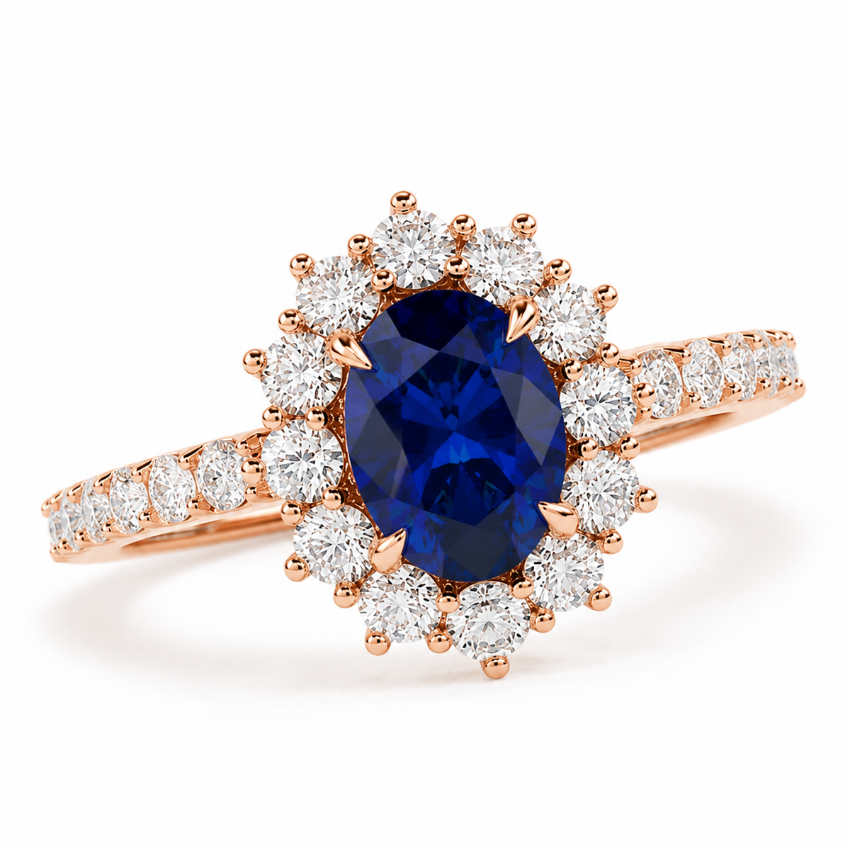 Anillo de compromiso Acompañado Kate Zafiro con Diamantes creados