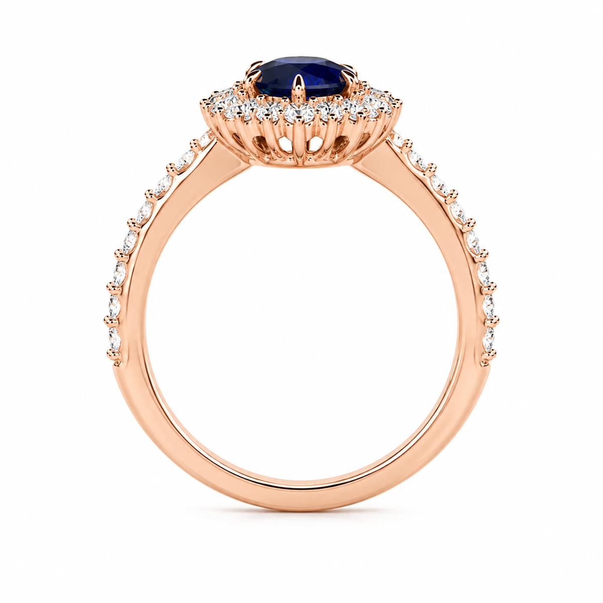 Anillo de compromiso Acompañado Kate Zafiro con Diamantes creados