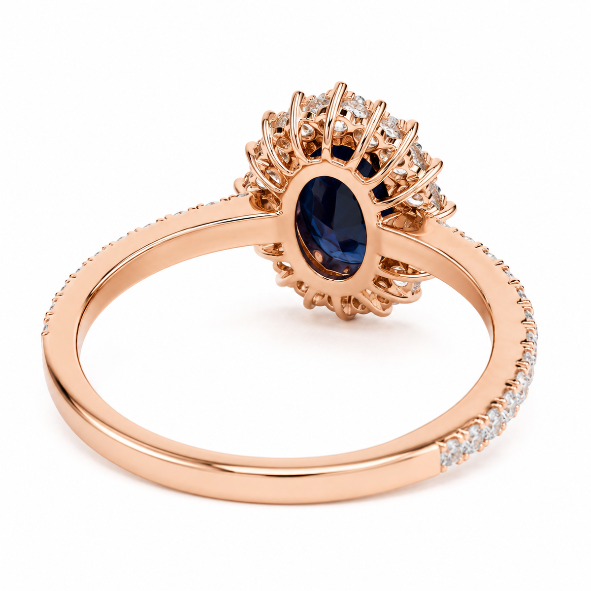 Anillo de compromiso Acompañado Kate Zafiro con Diamantes creados