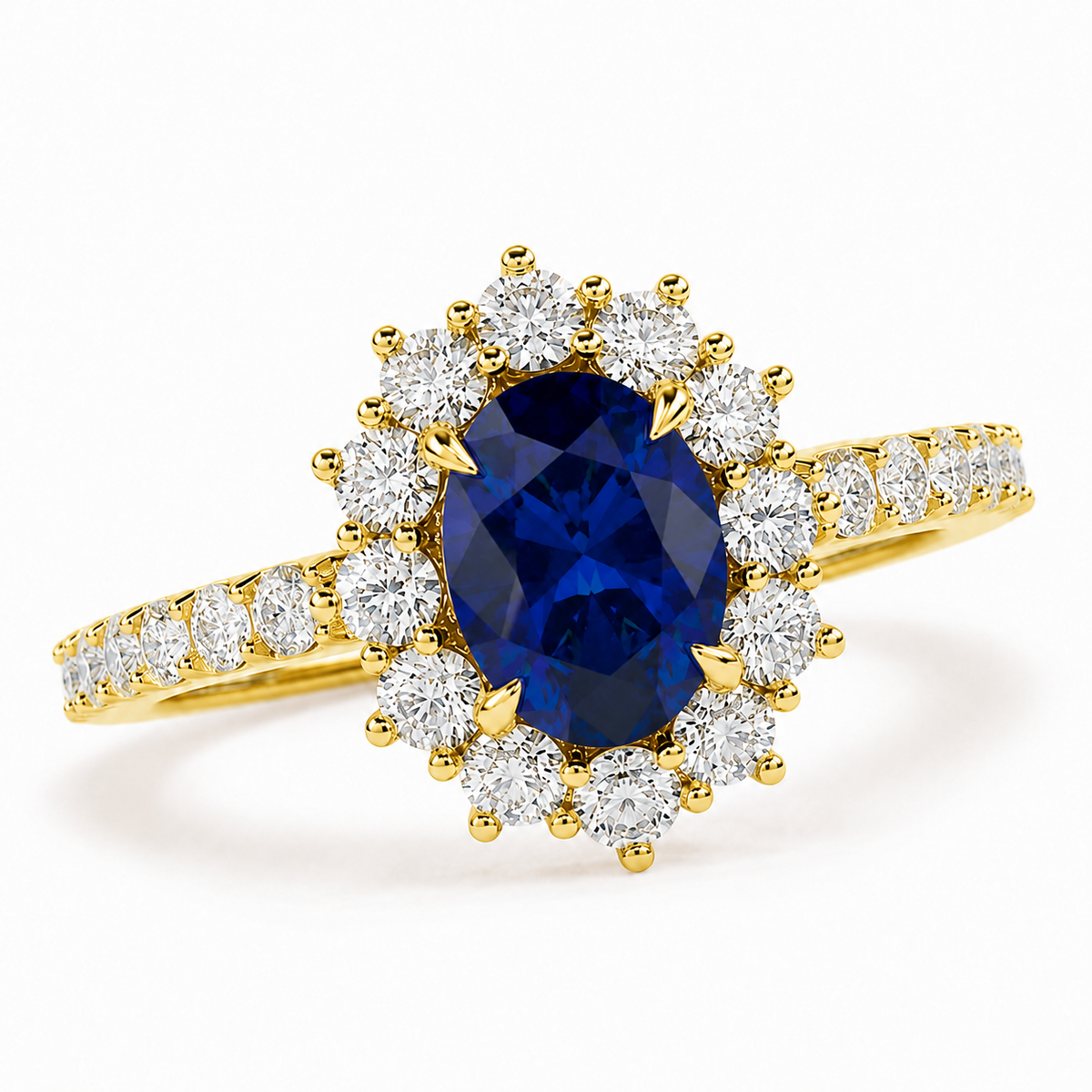 Anillo de compromiso Acompañado Kate Zafiro con Diamantes creados