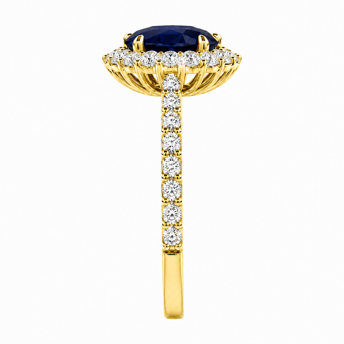 Anillo de compromiso Acompañado Kate Zafiro con Diamantes creados