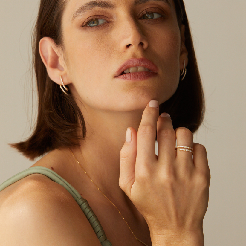 Sirocco ring with created diamonds