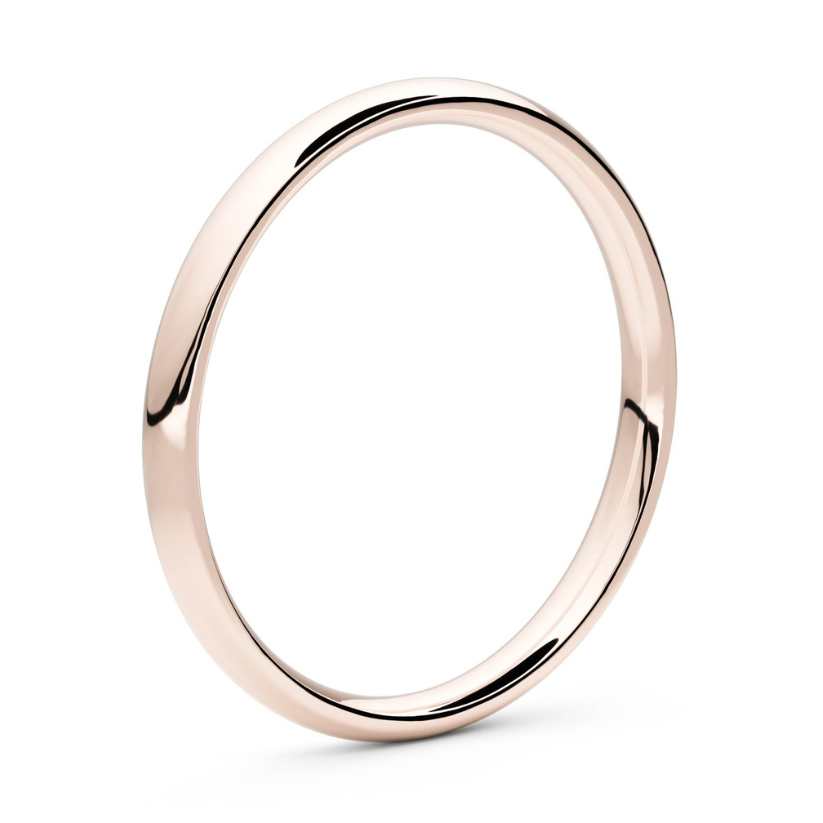 Smooth Crescent 2mm 18 karat gold ring