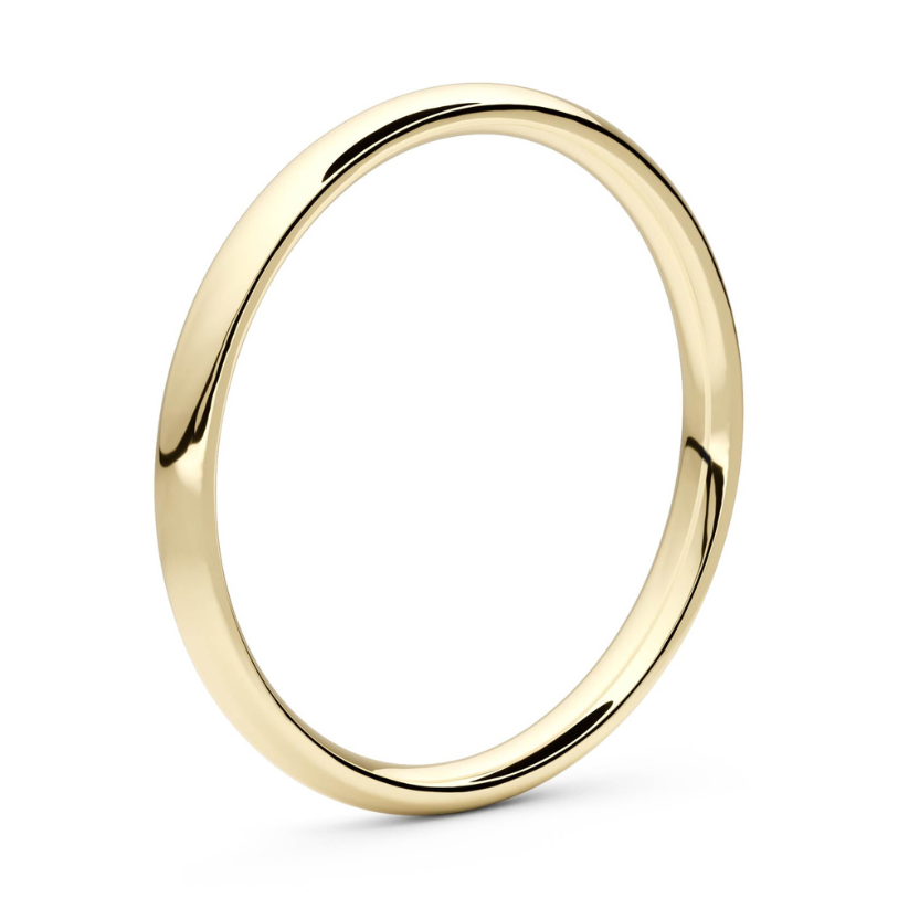 Smooth Crescent 2mm 18 karat gold ring
