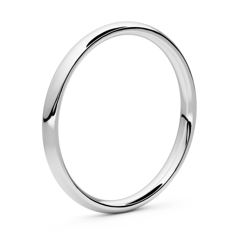 Smooth Crescent 2mm 18 karat gold ring