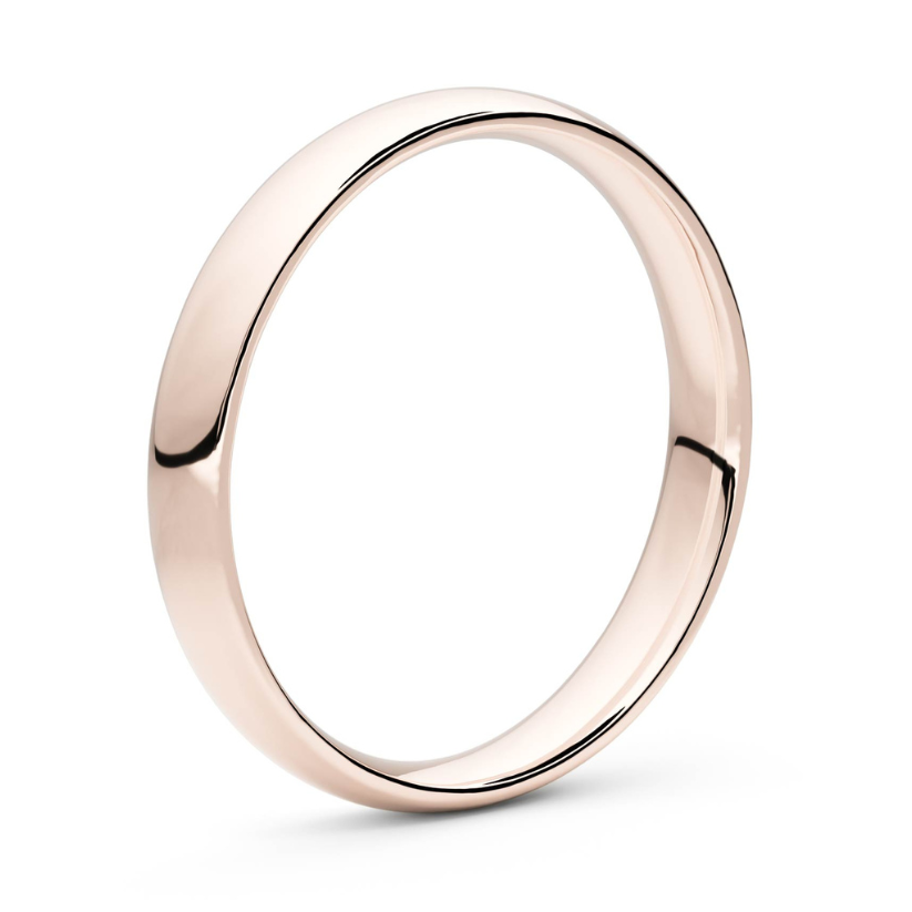 Smooth Crescent 3mm 18 karat gold wedding ring