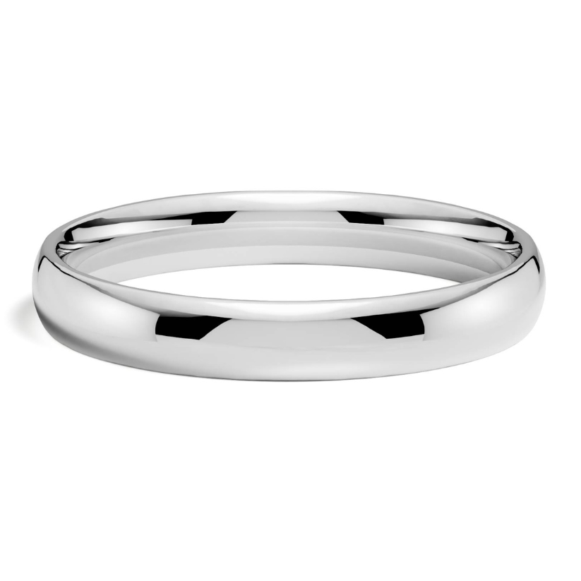 Smooth Crescent 3mm 18 karat gold wedding ring