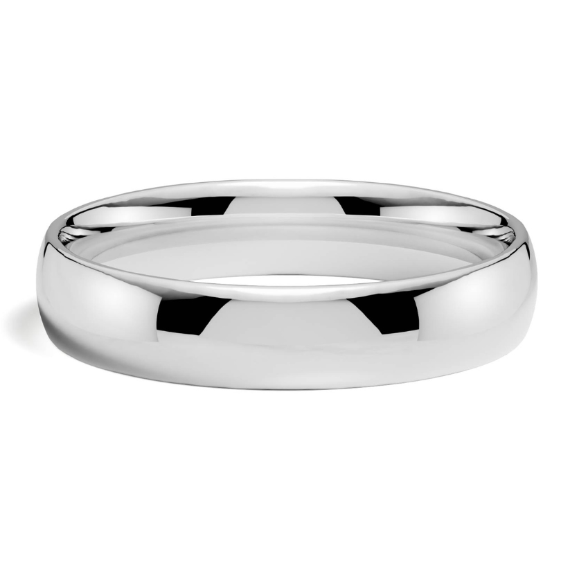 Smooth Crescent 4mm 18 karat gold ring