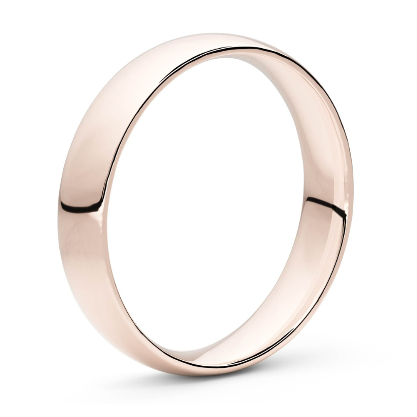 Smooth Crescent 4mm 18 karat gold ring