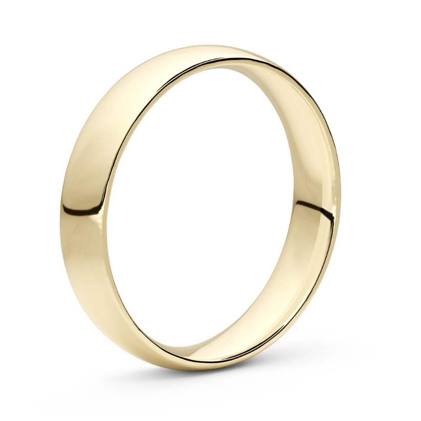Smooth Crescent 4mm 18 karat gold ring
