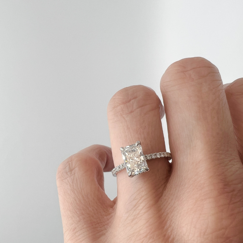 Diana Engagement Ring with Radiant Lab Center Diamond