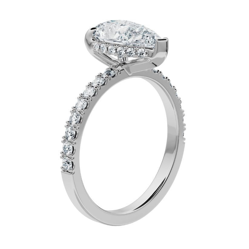 Diana Engagement Ring with Pear Natural Diamond
