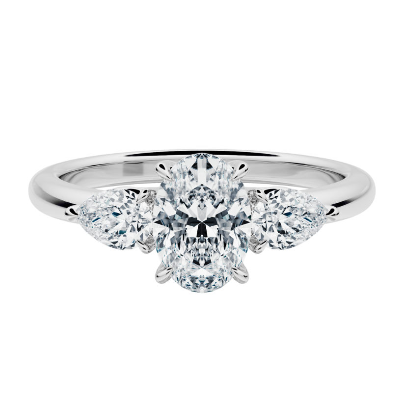 Anillo de Compromiso Drago Oval con Diamantes creados