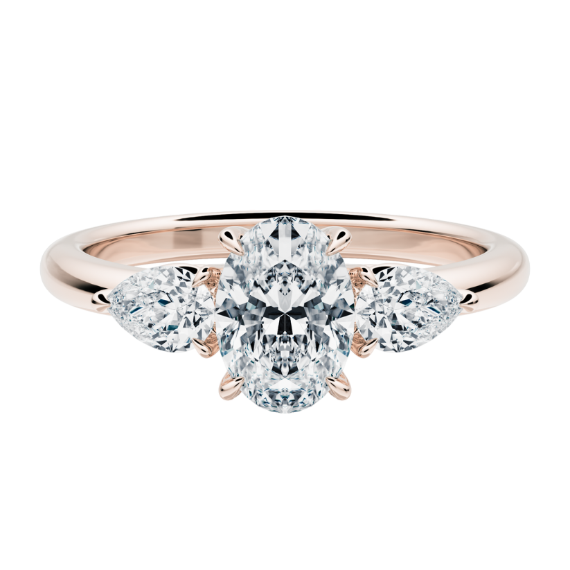 Anillo de Compromiso Drago Oval con Diamantes creados