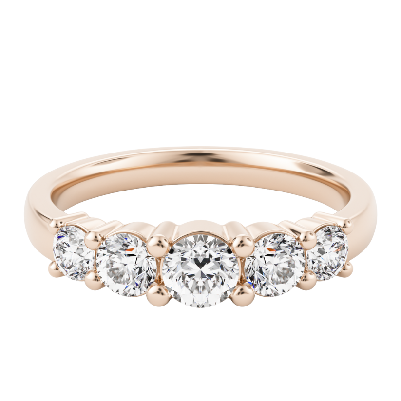 18K gold Farallon wedding ring with created Diamonds