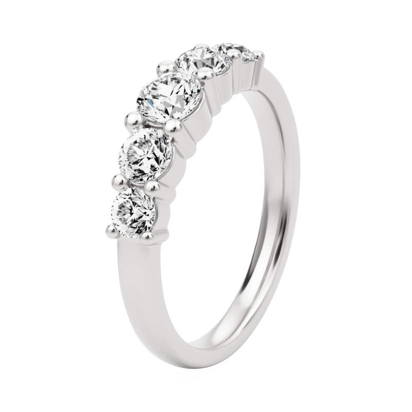 18K gold Farallon wedding ring with created Diamonds