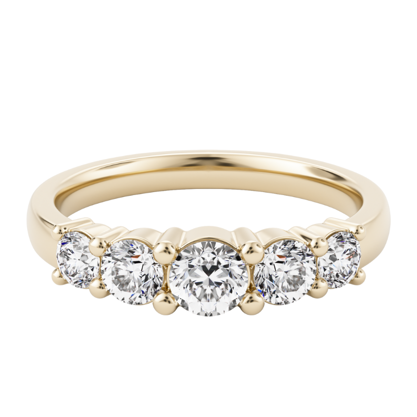 18K gold Farallon wedding ring with created Diamonds