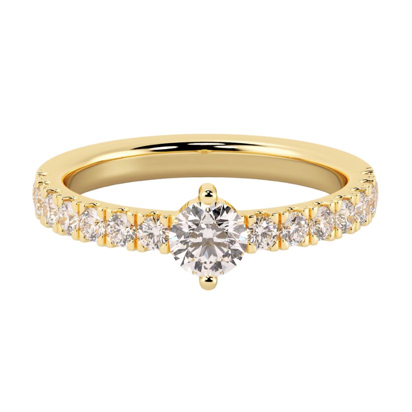 Anillo Fuji con Diamantes creados