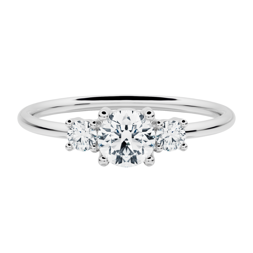 Trilogy Gala Ring with Created Diamond