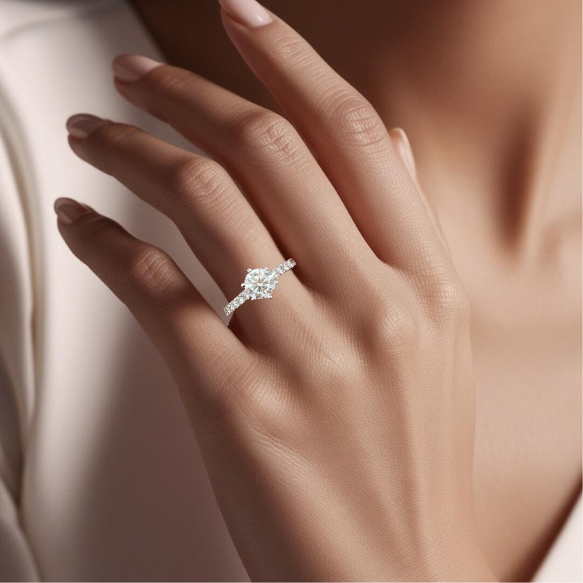 Galerna Engagement Ring with Created Diamonds