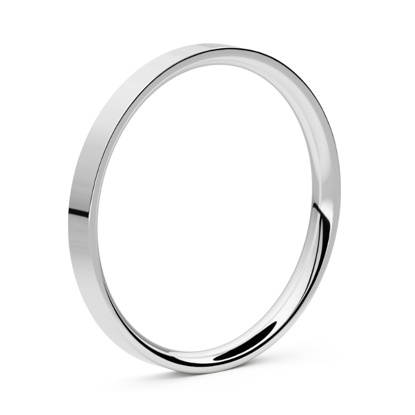 Lisa Gibbous 2mm 18 karat gold wedding ring