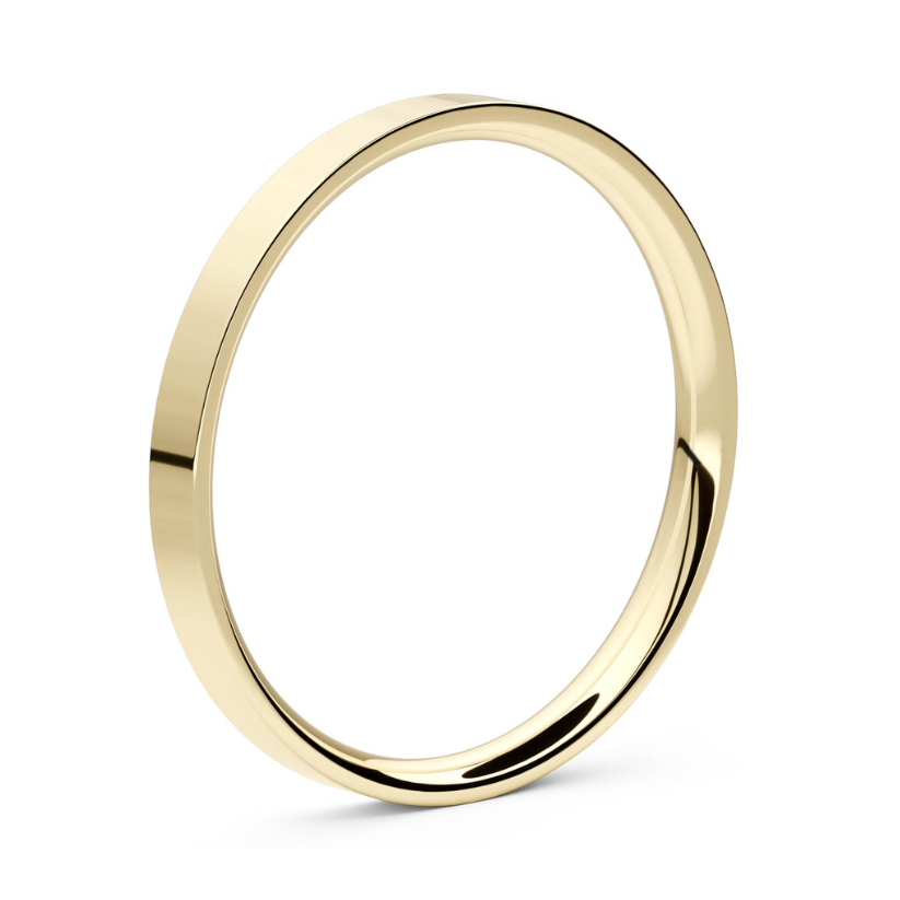 Lisa Gibbous 2mm 18 karat gold wedding ring