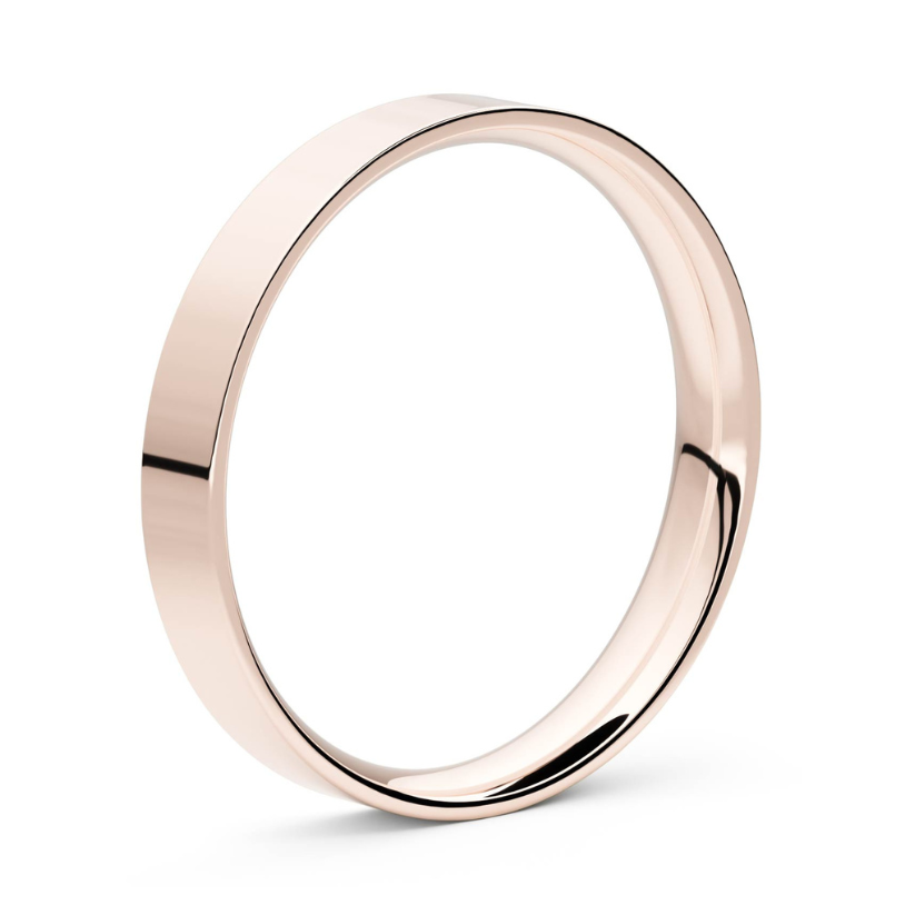 Lisa Gibbous 3mm 18 karat gold wedding ring