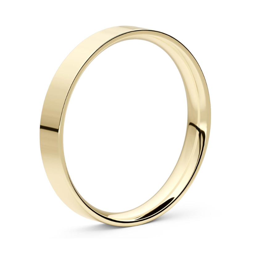 Lisa Gibbous 3mm 18 karat gold wedding ring