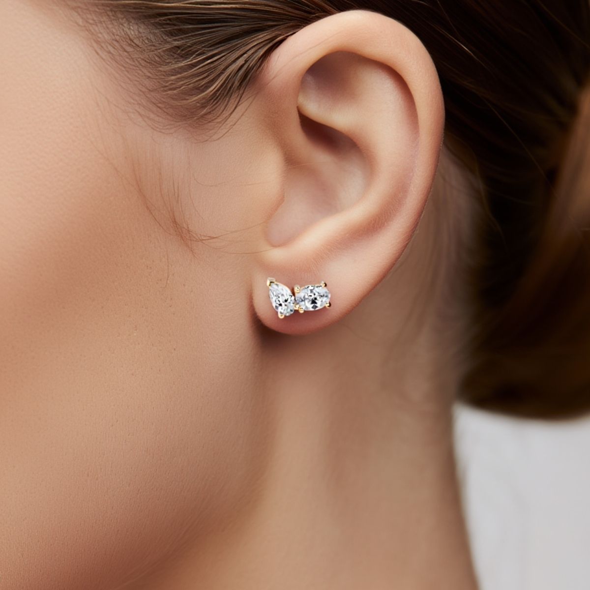 Pendientes Helena con diamantes creados